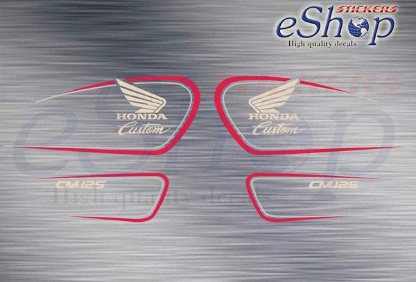 Honda CM 125 Custom 1994 Red bike Decals set - custom decal