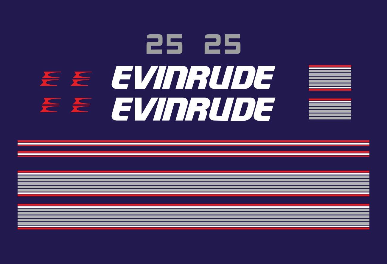 Evinrude 20/25/30/35 Hp Set - custom decal