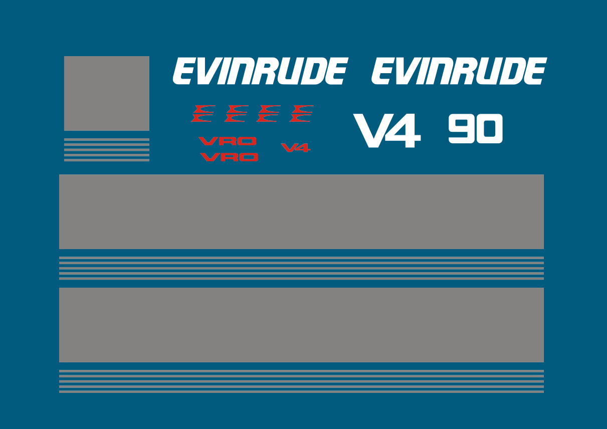 Evinrude 90 Hp V4 VRO Set - custom decal