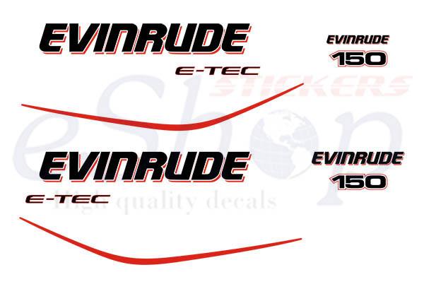 150 Hp e-tec 2004 2009 white set - custom decal