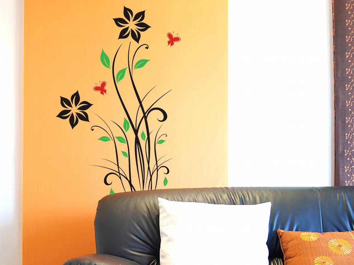 Flower & butterflies (3 colors) - custom decal