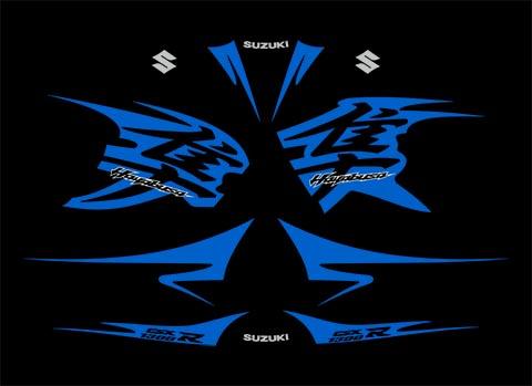 GSX 1300 Hayabusa 2010 - 2011 set Blue black (cutter version) - custom decal