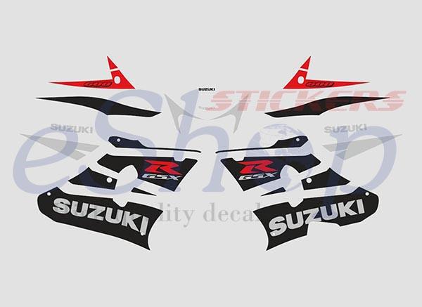 GSXR 600 K3 2003 Silver - Black set - custom decal