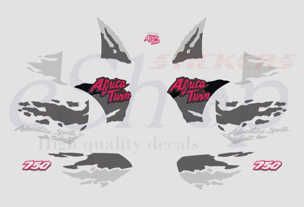 Africa Twin 1994 - 95 set (black silver) version - custom decal