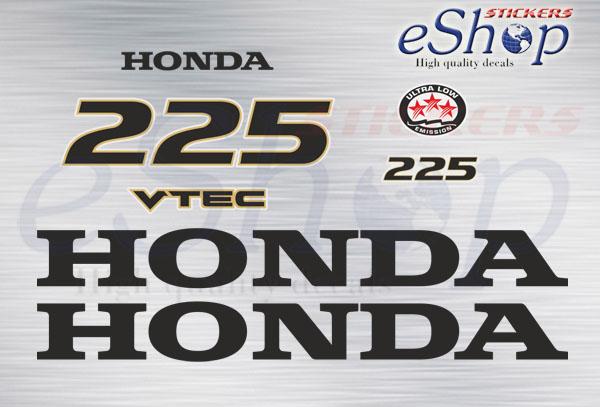 Honda bf 225 Hp V-TEC V6 2017 decals set - custom decal