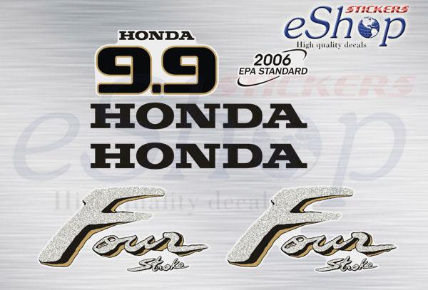 Honda BF 9,9 Hp 2000 2006 decals set - custom decal