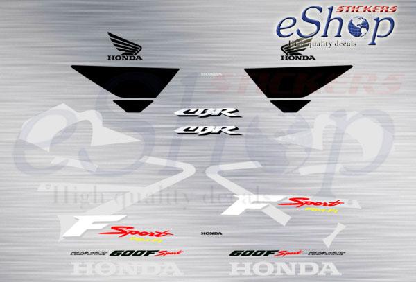 CBR 600F sport 2001 2003 Silver black bike set - custom decal