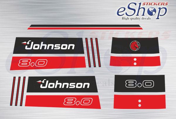 Johnson 8 Hp 1992 set - custom decal