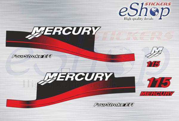 Mercury 115 Hp Four Stroke EFI 2005 decals set - custom decal
