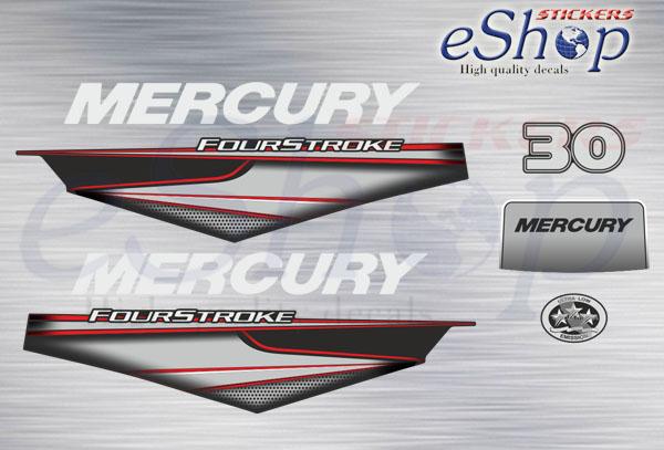 Mercury 30 Hp Four Stroke 2014 2020 stickers decals set - custom decal