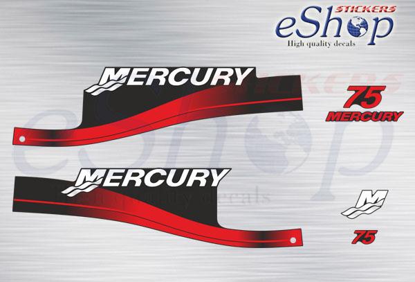 Mercury 75 Hp Two Stroke 1999 2006 decals set - custom decal