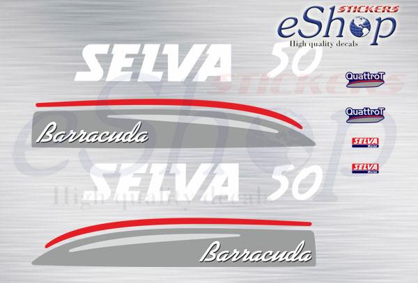 Selva 50 Hp Barracuda blue model decals set - custom decal