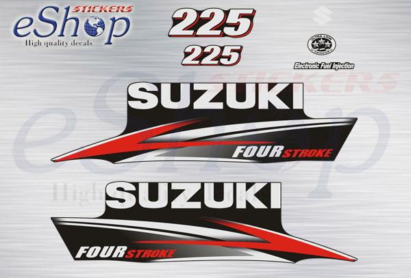 Suzuki DF225 Hp Four Stroke Black 2010 decals set - custom decal