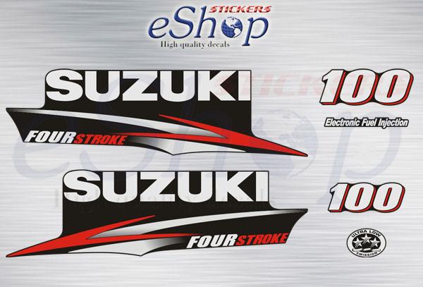 Suzuki DF100 Hp Four Stroke Black 2010 decals set - custom decal