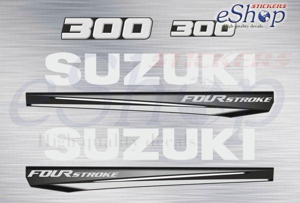 Suzuki DF 300 Hp Black engine 2018 decals set - custom decal