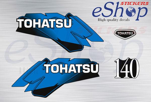 140 Hp two stroke 2000 2002 blue set - custom decal