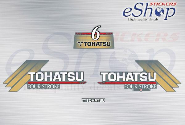 Tohatsu 6 Hp Four stroke 2003 2004 set - custom decal