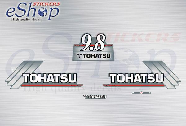 Tohatsu 9.8 Hp Two stroke 1996 2004 set - custom decal