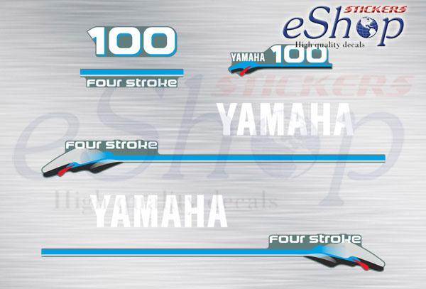 Yamaha f 100 Hp Four stroke 2000 2001 decals set - custom decal