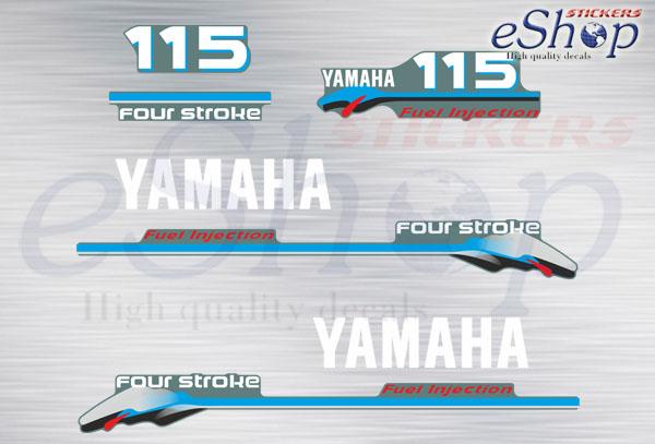 Yamaha f 115 Hp Four stroke 2000 decals set - custom decal