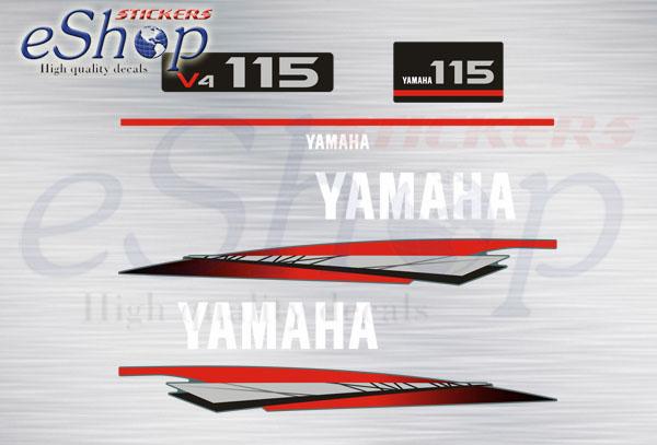 Yamaha 115 Hp V4 two Stroke 2000 2004 decals set - custom decal
