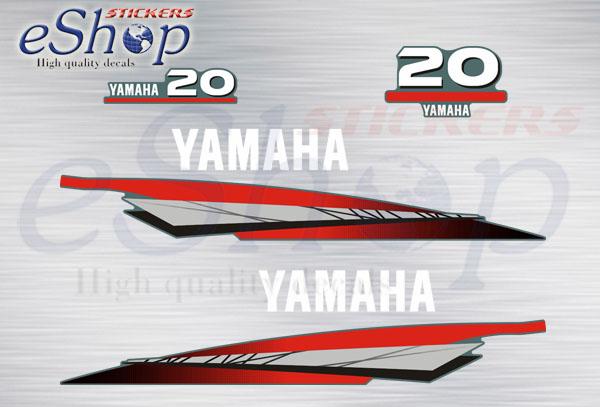 Yamaha 20 Hp two stroke 2000 2004 set - custom decal