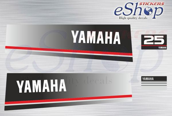 Yamaha 25 Hp 1986 decals set - custom decal