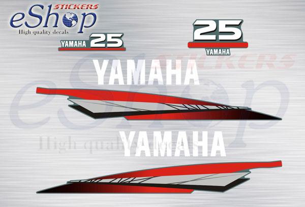 Yamaha 25 Hp two stroke 2000 2004 decals set - custom decal