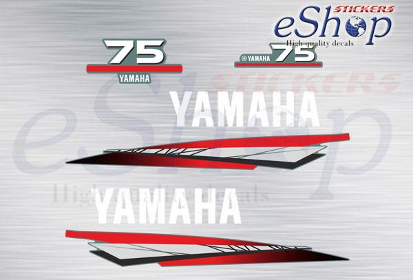Yamaha 75 Hp two stroke 2000 2004 decals set - custom decal