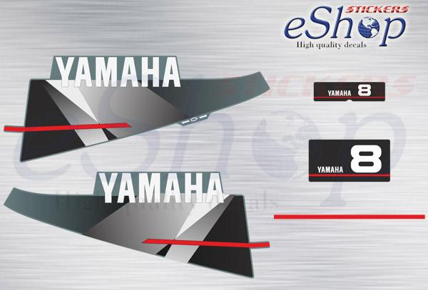Yamaha 8 Hp two stroke 1996 set - custom decal