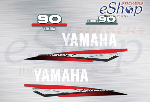 Yamaha 90 Hp two stroke 2000 2004 decals set - custom decal