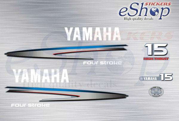 Yamaha f 15 Hp Four Stroke 2004 (Big block) decals set - custom decal