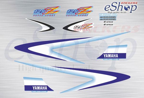 Yamaha Z 125 1998 2002 Light Blue bike decals set - custom decal