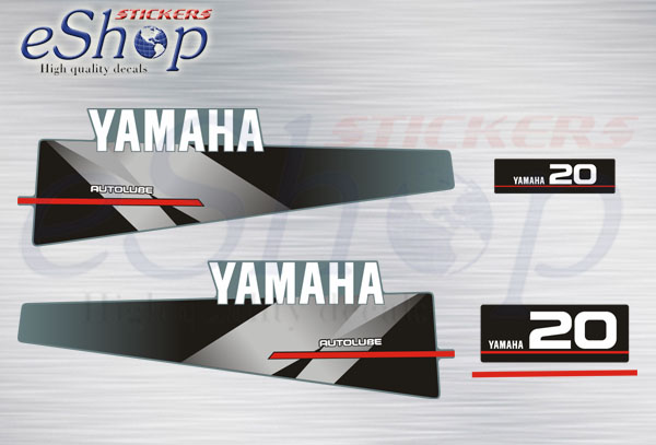 Yamaha 20 Hp 1996 autolube decals set - custom decal